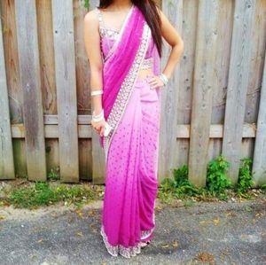 Purple/Pink Ombre Saree